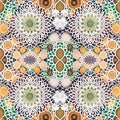 Pattern of shapes intricate arabesque mandalas for tapestry pattern. Generative AI