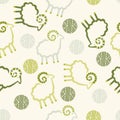 Pattern sheep wool balls decorative Royalty Free Stock Photo