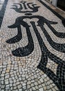 Pattern at sidewalk on the streets of Lisbon in Portugal Royalty Free Stock Photo