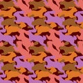 pattern with the silhouette of a jumping hare