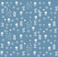 Pattern with simple pretty small flowers. animal illustration