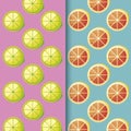 Pattern of sliced lemons and oranges fresh fruits