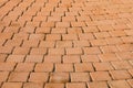 Pattern of small brown brick block from walkway Royalty Free Stock Photo