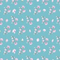 Pattern with small magnolias Royalty Free Stock Photo