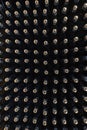 Pattern of sparkling wine bottles seen from above