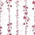 Pattern sprig pink with a geometric berry