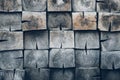 Pattern with square planks. Grunge gray wooden background. Close-up of oak texture. Grey, pine wood - material, empty space. Vinta Royalty Free Stock Photo