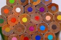 Pattern of stacked colored pencils Royalty Free Stock Photo