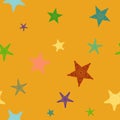.Bright seamless pattern of starfishes