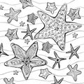 Pattern with starfishes