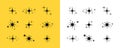 Pattern with stars, meteoroids comets or asteroids