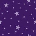 Pattern of stars on violet background. Seamless vector design Royalty Free Stock Photo