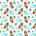 Pattern stones blue and brown , seamless, white background. Vector illustration