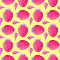 Pattern with strawberries and ice cream