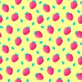 Pattern with strawberries and leaves