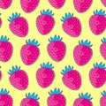 Pattern with strawberries