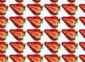 Pattern of strawberry slices in constant repetition, seamless infinite pattern