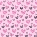 Pattern with striped hearts and circles. For valentines day, birthdays, gifts.