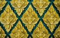 Pattern of stucco art low relief on wall, Background Royalty Free Stock Photo