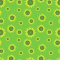 pattern of stylized sunflower on green