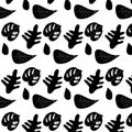 PATTERN SUMMER LEAVES SEAMLESS DESIGN WHITE BACKGROUND Royalty Free Stock Photo