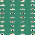 Pattern sushi is a japanese dish of specially prepared vinegared rice vector illustration eps10