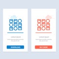 Pattern, System, Data Science, Pattern System Blue and Red Download and Buy Now web Widget Card Template