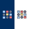 Pattern, System, Data Science, Pattern System Icons. Flat and Line Filled Icon Set Vector Blue Background