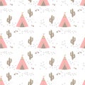 Pattern with teepees Royalty Free Stock Photo