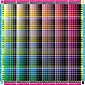 Pattern for testing printers in the CMYK color model