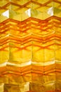 Pattern and texture of gold stucco technic on thai pagoda surface. Royalty Free Stock Photo