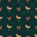 Pattern with texture images of chickens Royalty Free Stock Photo