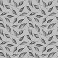 Pattern leaves on a gray background nature art design print textile creativity Royalty Free Stock Photo