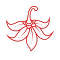 Pattern thai style,wallpaper and red line flower repetition with copy space isolated and floating on white background