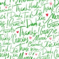 Pattern of Thank you in different languages Royalty Free Stock Photo