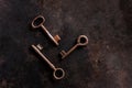 Pattern of three antique keys Royalty Free Stock Photo