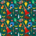Pattern with traditional Russian attributes Royalty Free Stock Photo