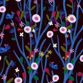 Pattern with blue birds Royalty Free Stock Photo