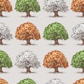 Pattern of trees at various times years Royalty Free Stock Photo