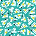 Seamless vector pattern with striped triangles