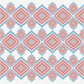 Pattern tribal red blue ikat Geometric folklore ornament with diamonds tribal ethnic vector texture seamless striped Royalty Free Stock Photo