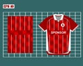 pattern Tshirt sport jersey design template with line stripes red background Royalty Free Stock Photo