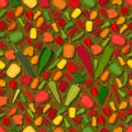 Pattern with types of peppers. Flat style.