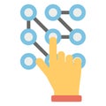 Pattern unlock, unlock password Color Vector icon which can easily modify or edit