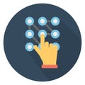 Pattern unlock, unlock password Color Vector icon which can easily modify or edit