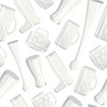pattern of various transparent glasses namely sidel, stein, tankard, weizen glasses for various designs Royalty Free Stock Photo