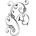 1417 pattern, vector illustration in black and white with curls and lines elements, for different design Royalty Free Stock Photo