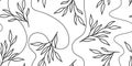 A pattern of vector plant elements of laurels, leaves, flowers, branches. Suitable for invitations, greeting cards Royalty Free Stock Photo