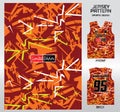 Pattern vector sports shirt background image.floor cracked deep orange red pattern design, illustration, textile background for