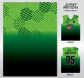 Pattern vector sports shirt background image.hexagonal dice in green curtain pattern design, illustration, textile background for